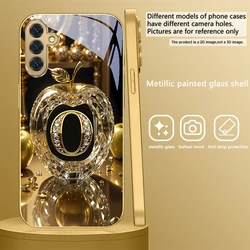 Elegant Gold Letter 'M' Glass Phone Case in Golden Finish - Galaxy S20 FE (JS - SMJ42509011)