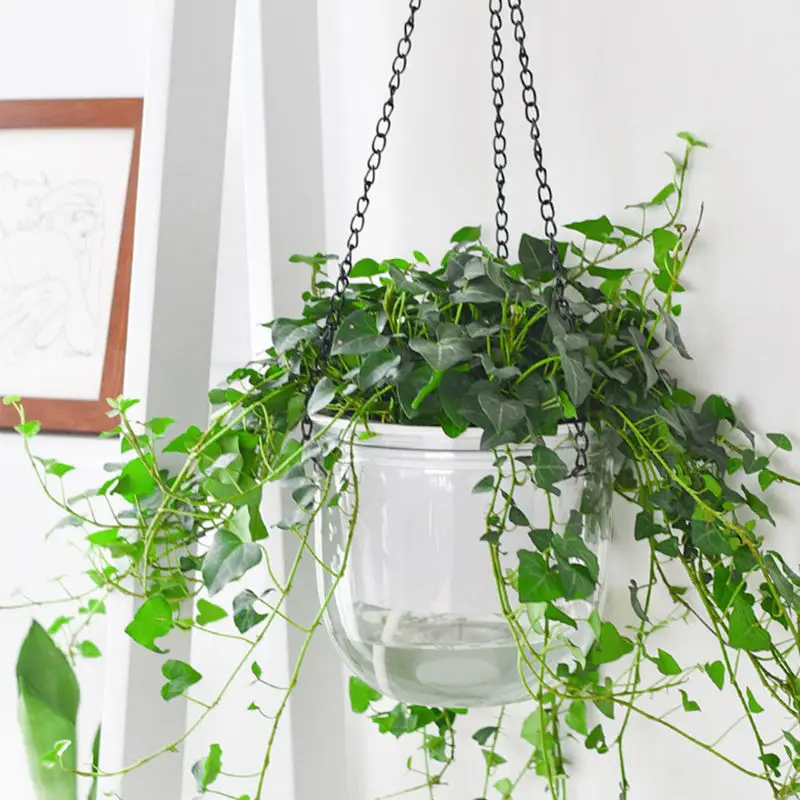 

Hanging Flowerpot Self Absorbing Water Planter Thickened Plastic Plants Hydroponic Plant Vases Flower Pot Wall Bonsai Decor