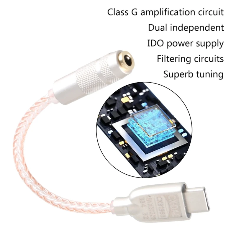 Type C to 3.5mm CX31993 MAX97220 Chip USB C Headphone Adapter 3.5mm DAC Adapter