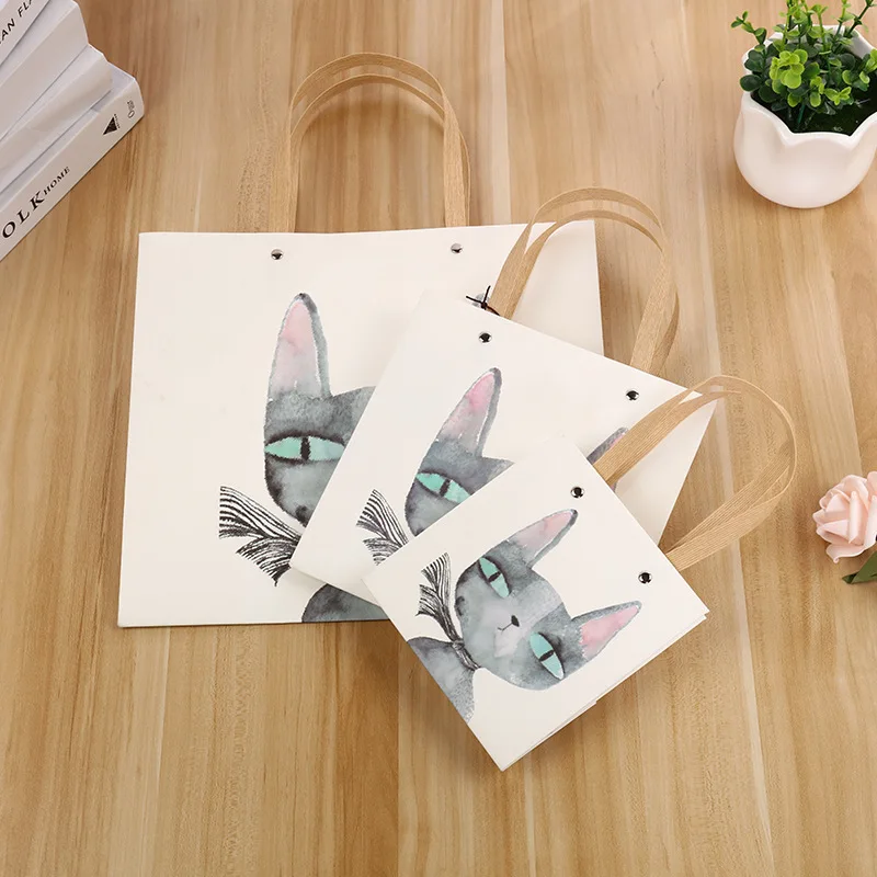 

Ins Style Cat Festival Party Gift Bag Small Fresh Paper Tote Bag Gift Bag Birthday Companion Valentine's Day Gift Bag