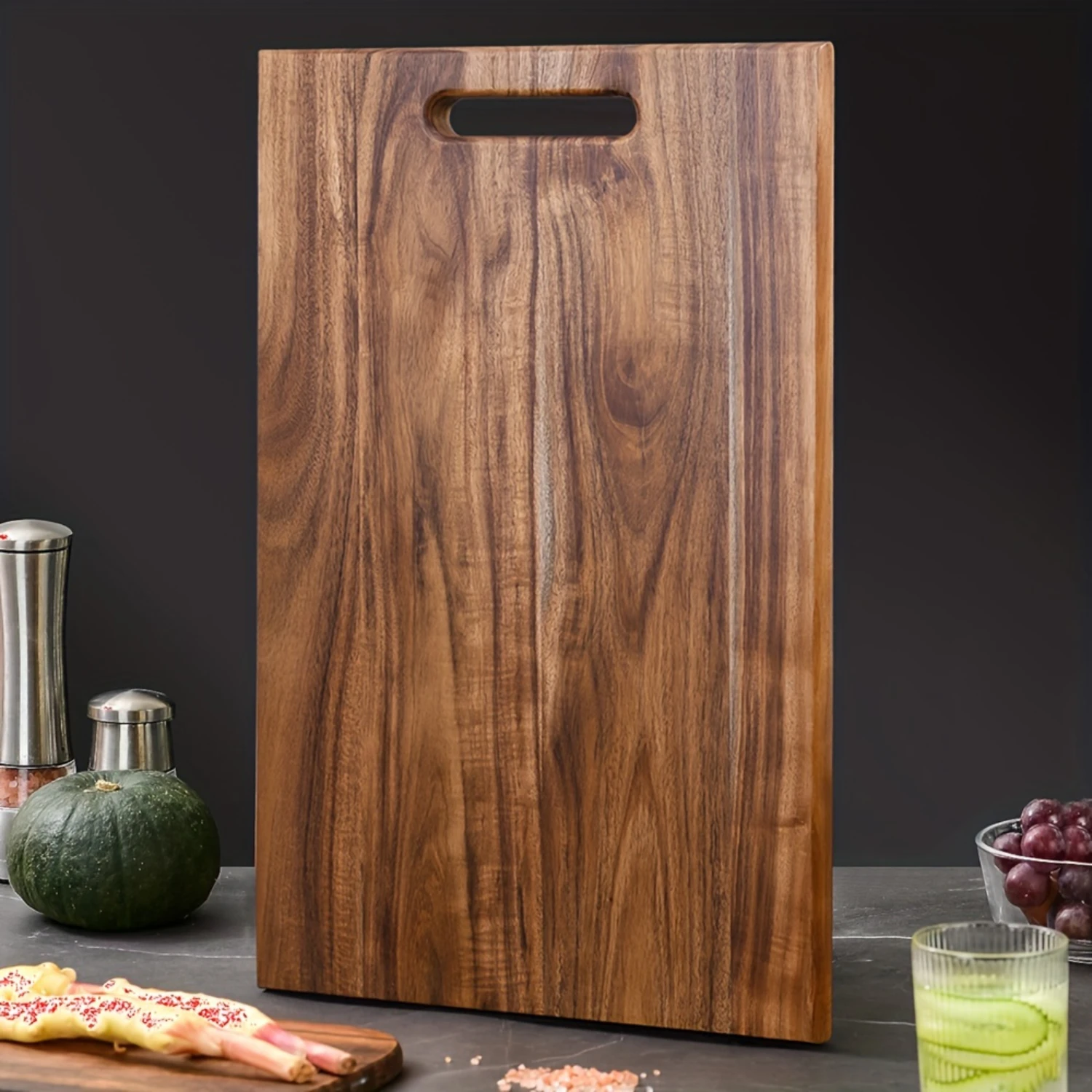 1pc Large Wooden Butcher Block Chopping Board-Premium Cutting Surface for Meat, Cheese, Bread, Vegetables, and Fruits-Perfec