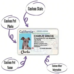 Personalized Pet ID Card - Custom Pet Birthday Gift (1pc)