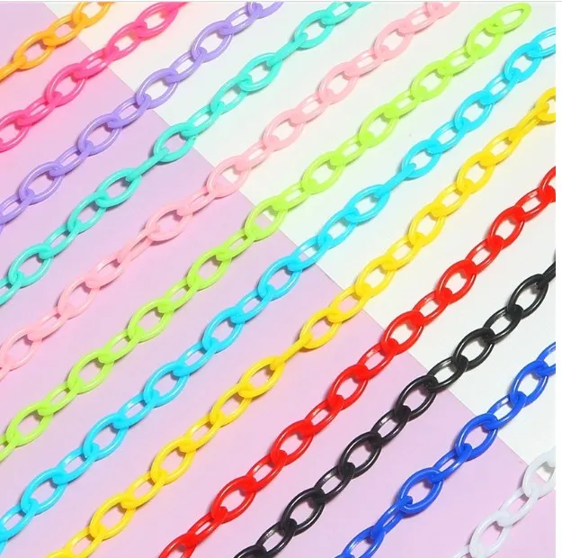 

4pcs Candy colored acrylic chain jewelry material DIY handmade creative mask key necklace accessories
