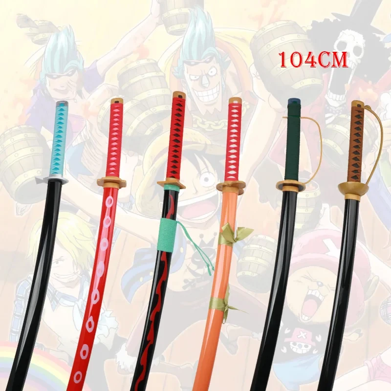 New  Swords Roronoa Zoro Katana Gol·D·Roger  Shanks Kin'emon Weapon Cosplay With Scabbard Anime Prop Teen Toy Gift 2