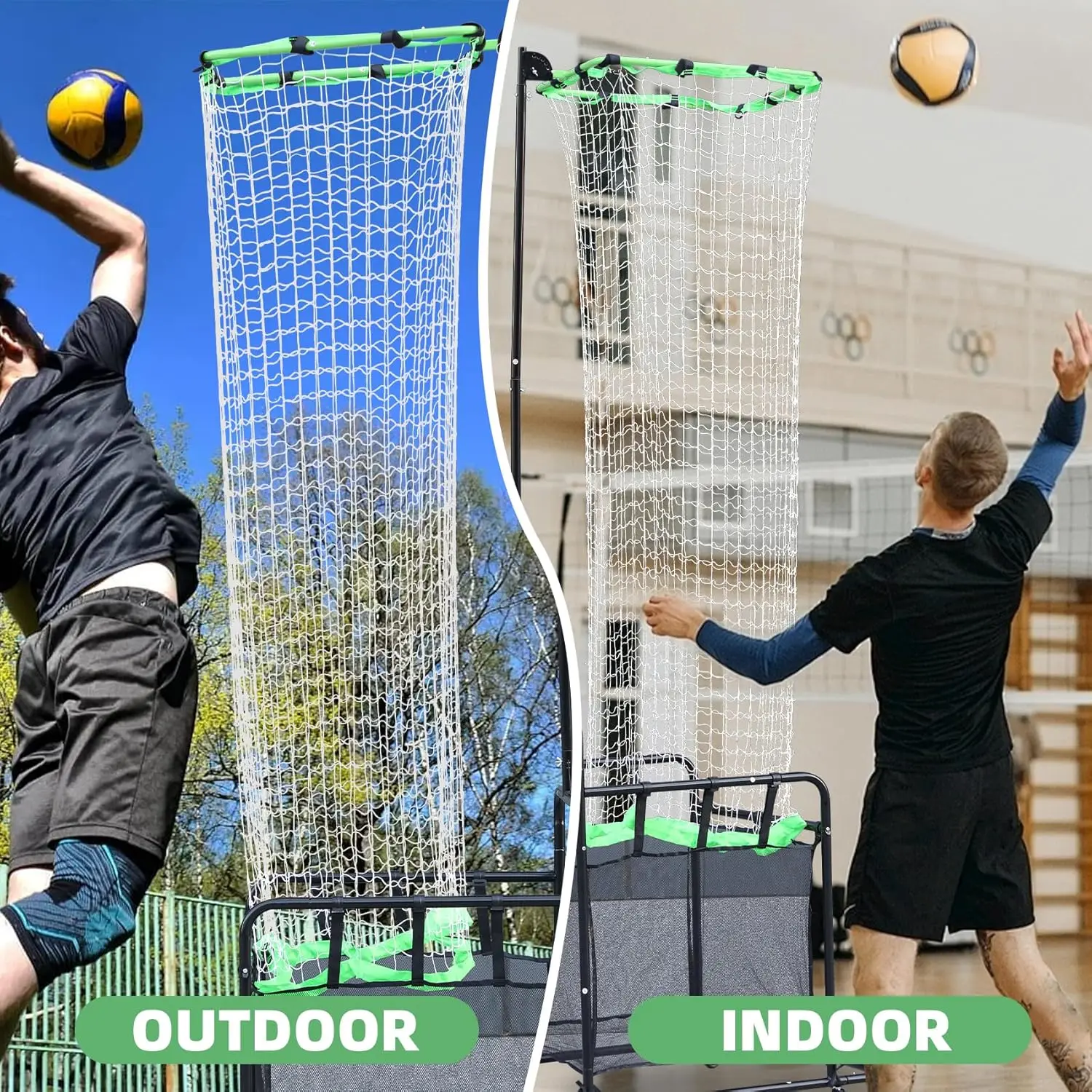 Portable Adjustable Volleyball Setting Trainer Target Net Ball Collection Equipment for Setter Training in Courts