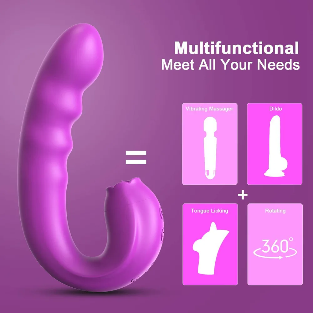 

Sex Toys Vibrator for Women Clitoral Licking Rotating G Spot 3 In 1 Tongue Dildo Vaginal Vibrating Stimulator Juguetes Sexuales