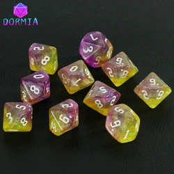 Glittery Retro Font D10 Role - Playing Dice - Mixed Colors (04)