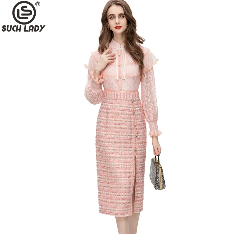 

Женское модельное платье с воротником-стойкой, дизайнерское лоскутное платье с длинными рукавами и оборками