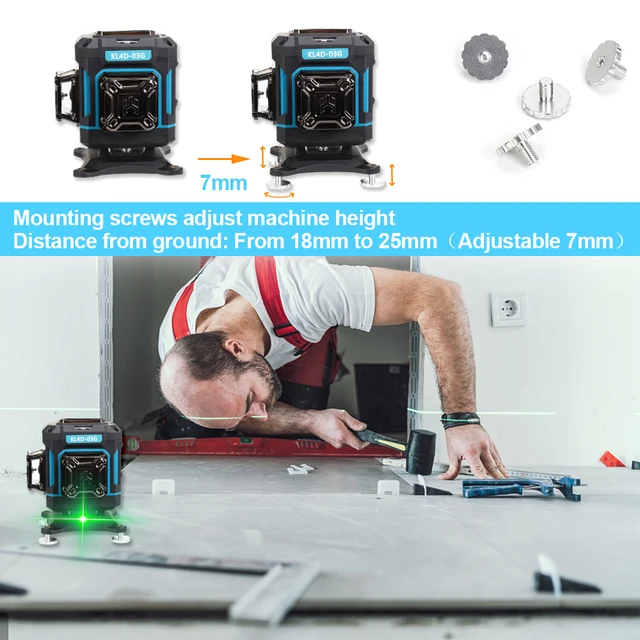 KEZERS Display Green Laser Level 16 Lines 4D 360 1PC, 43% OFF