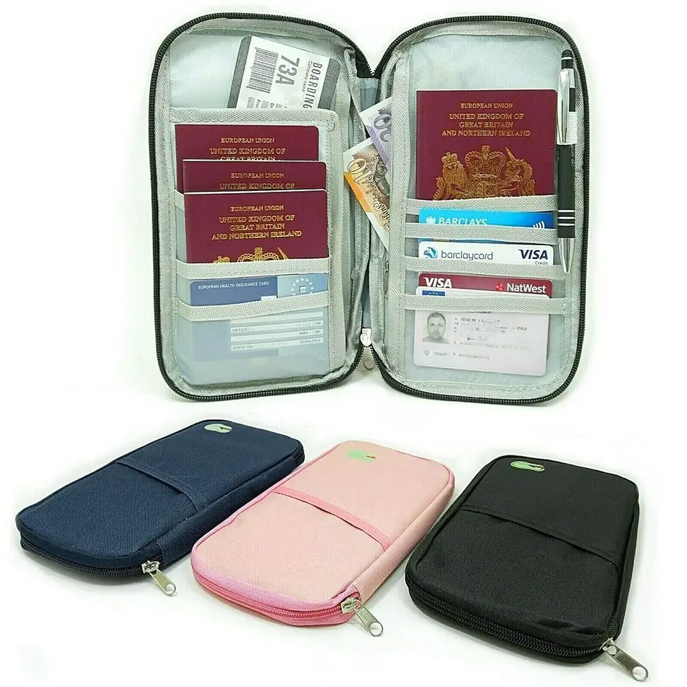 Travel Accessories Zipped Case Purse Wallet Bag Travel Organiser Credit Card Storage Passport Document Tickets Holder travel bags