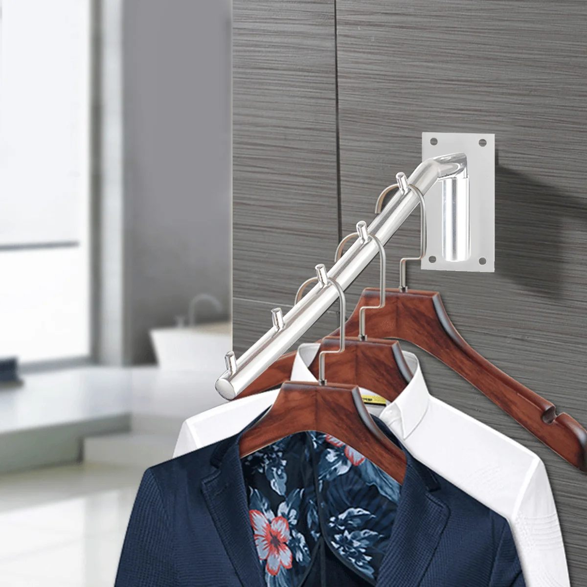 

Cabilock Folding Wall Mounted Clothes Hanger Rack Stainless Steel Clothes Hook Coat Hanger Rack Durable Swiveling Towel Hanger