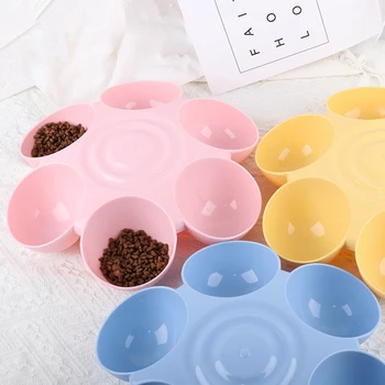 6 In 1 Dog Bowl Puppy Slow Feeder Dog Bowl Cat Water Bottle Flower Shape Cat Water Feeding Bowl Healthy Diet Dish Pet Accessory 3