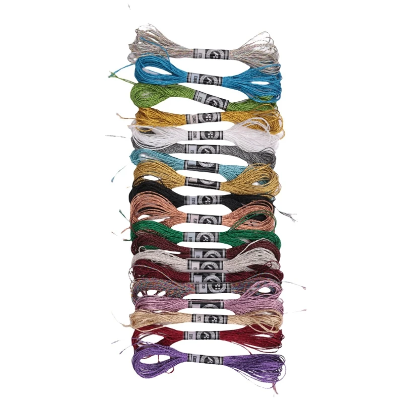 19 Pezzi Di Filo Obliquo Da Ricamo Metallico Filo Da Ricamo Multicolore Filo Da Ricamo Glitterato Filo Da Ricamo A Punto Incrociato
