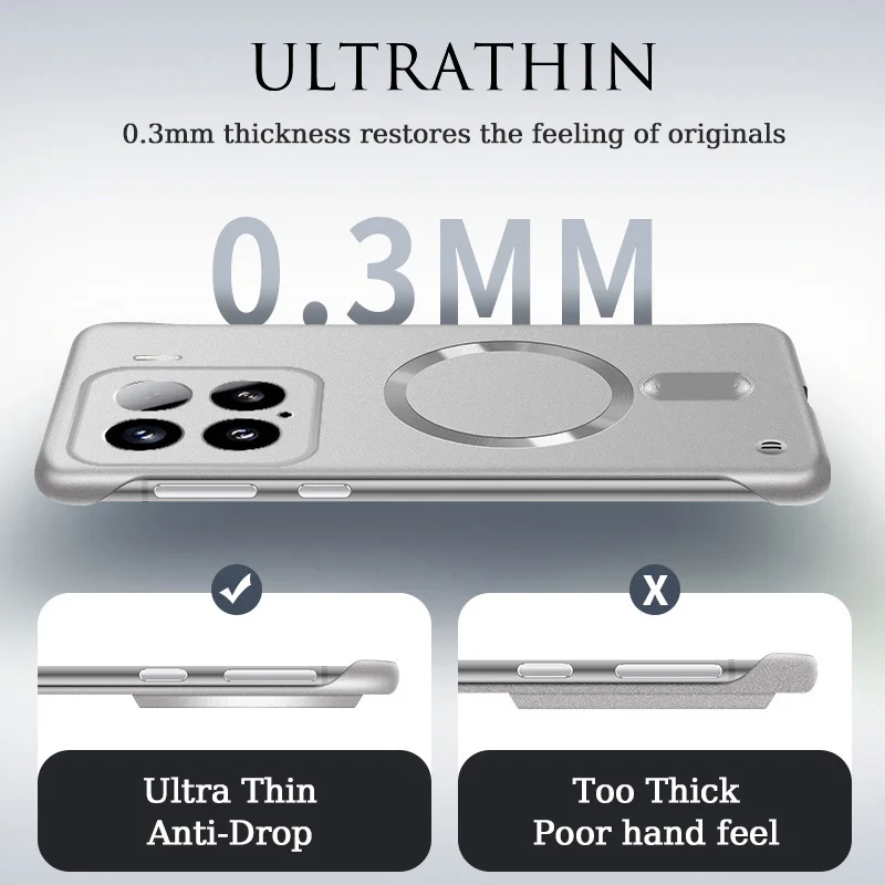 Sleek Slim Magnetic Shockproof Hard Case with Frameless Design