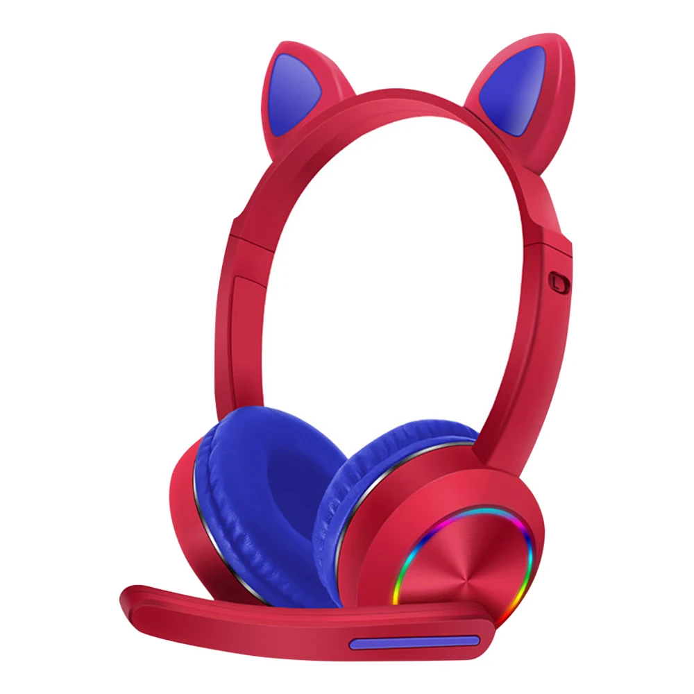 1PCS Cat ear AKZ-020 Wireless Bluetooth Headset for Children Learning Net Class with Wheat LED light up ultra long Battery Life