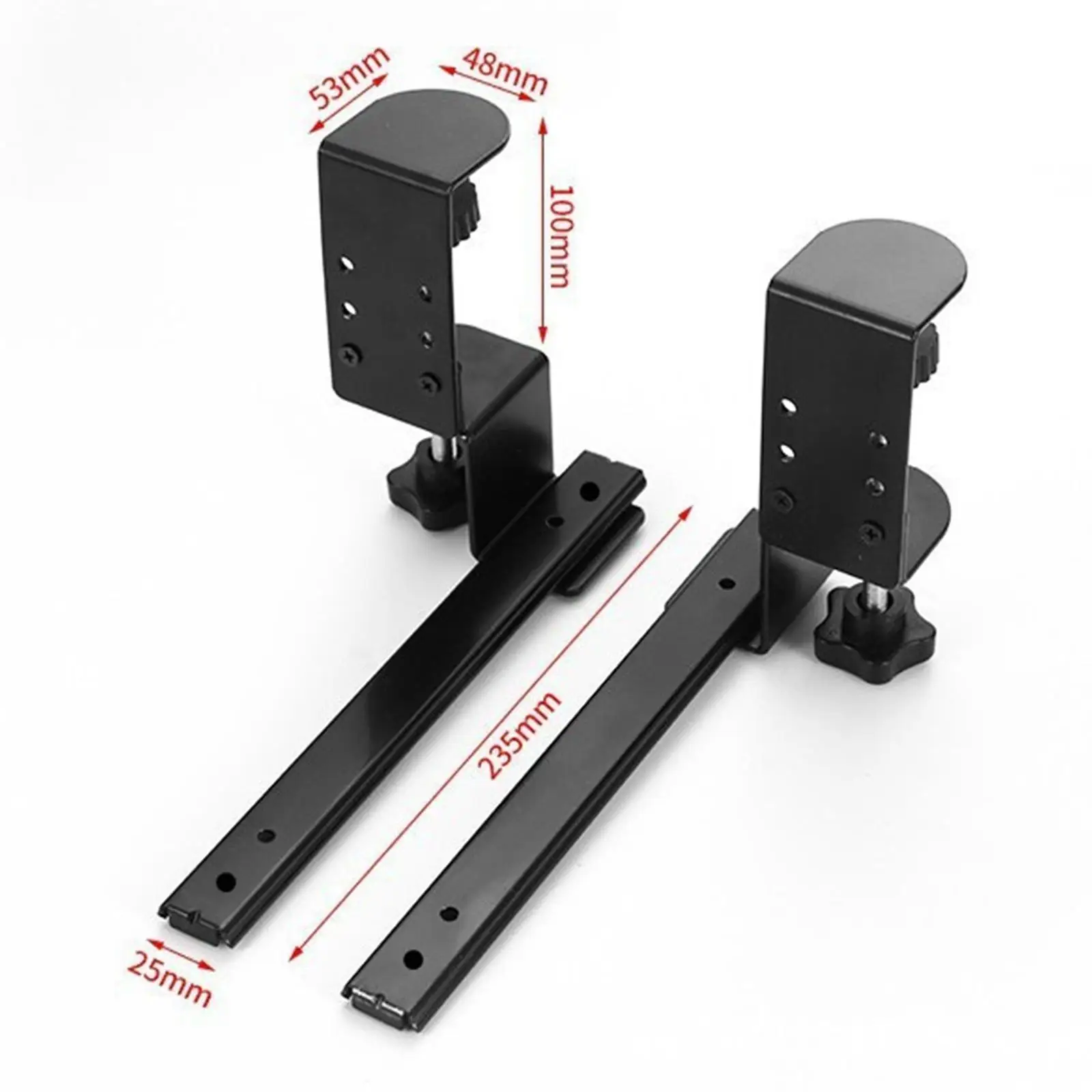 2 Pieces Under Desk Keyboard Tray Slide Keyboard Slides Lap Tray Cabinet Drawer
