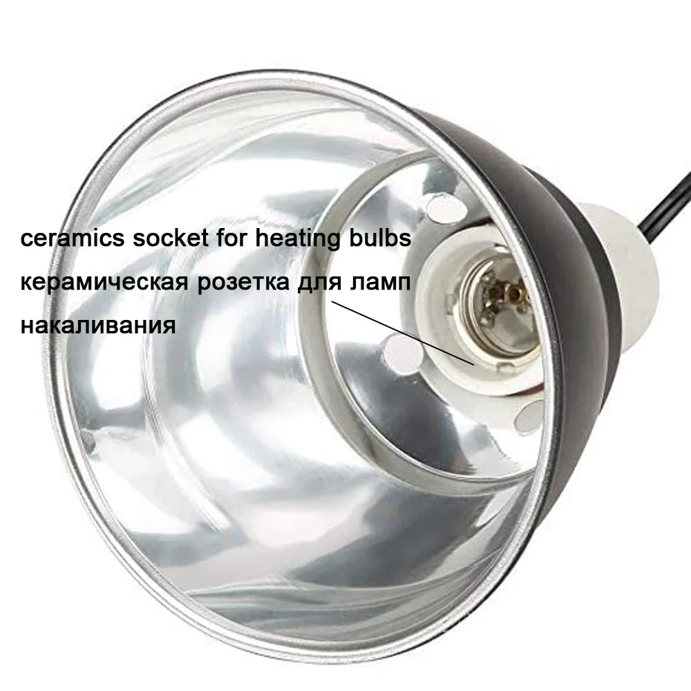 Reptile Heating Lamp Reptile Light Bulb Reptile Lamp Bulb Poultry Heating Bulb Heating Lamp Bulb Reptile UVA UVB Lampshade Holder Turtle UVB Heating Bulb Light Holder with Clamp Lighthouse for Tortoise Chicken Brooder Basking