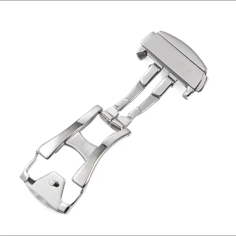 SCHIK Deployment Buckle for Omega Watch Bands Folding Clasp Belt Logon 16mm 18mm 20mm Leather Strap Accessories Silver Gold Rose