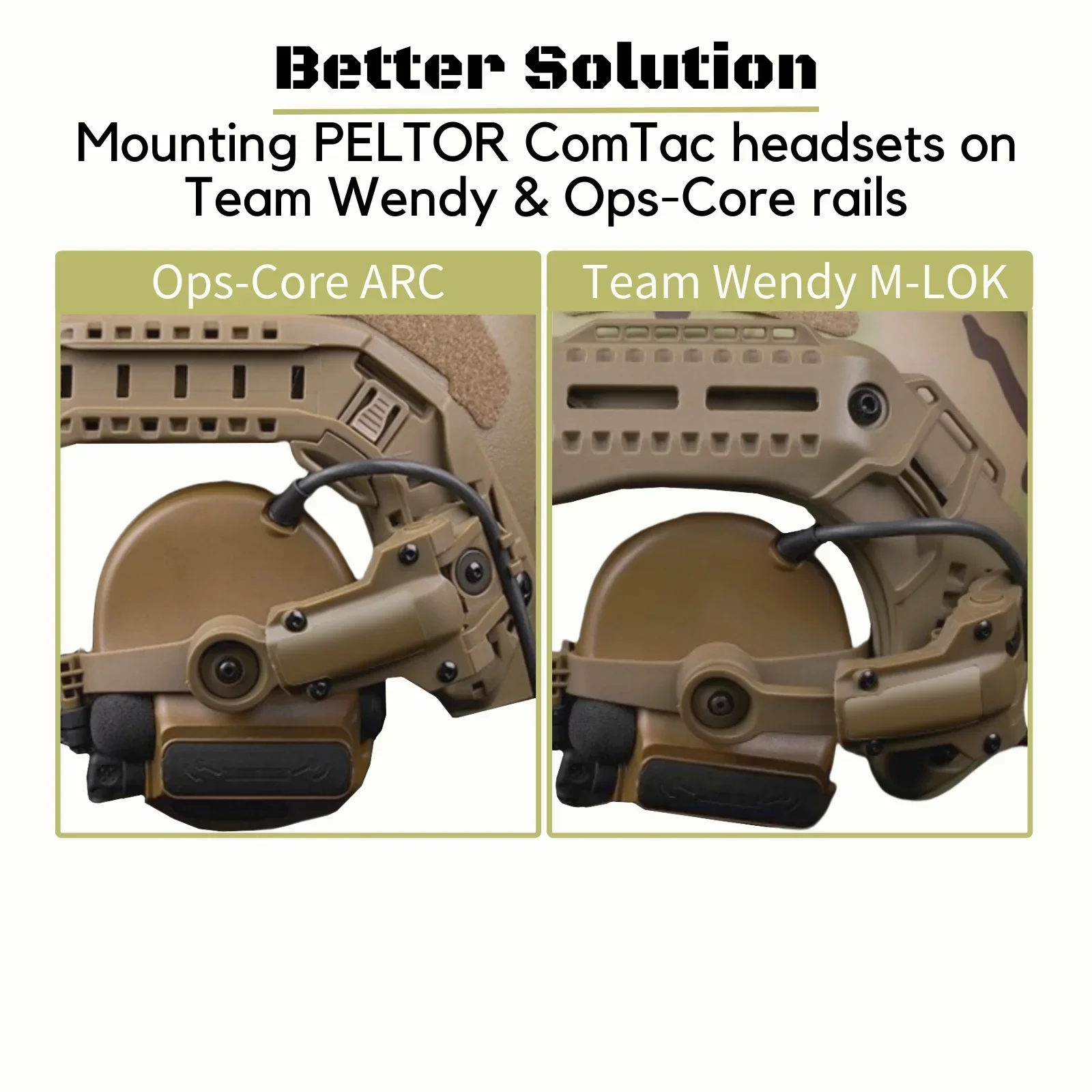 Helmet Rail Adapter for PELTOR ComTac Airsoft Shooting Headset Accessories Headset Mount Fit Ops Core ARC Wendy MLOK Rail tactical helmet accessories tactical helmet adapter