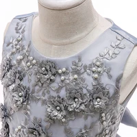 Robes de soirée formelles en dentelle pour filles, robe de demoiselle d'honneur pour enfants, robe de Rhen tulle, fête d'anniversaire et de mariage 6
