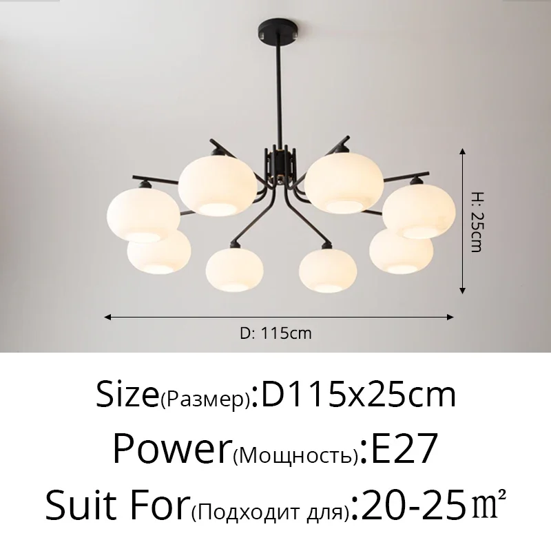 Antique Persimmon Chandelier Nordic Style Living Room Pendant Lamp Dining Room Bedroom LED Lamp Restaurant Chandelier Green