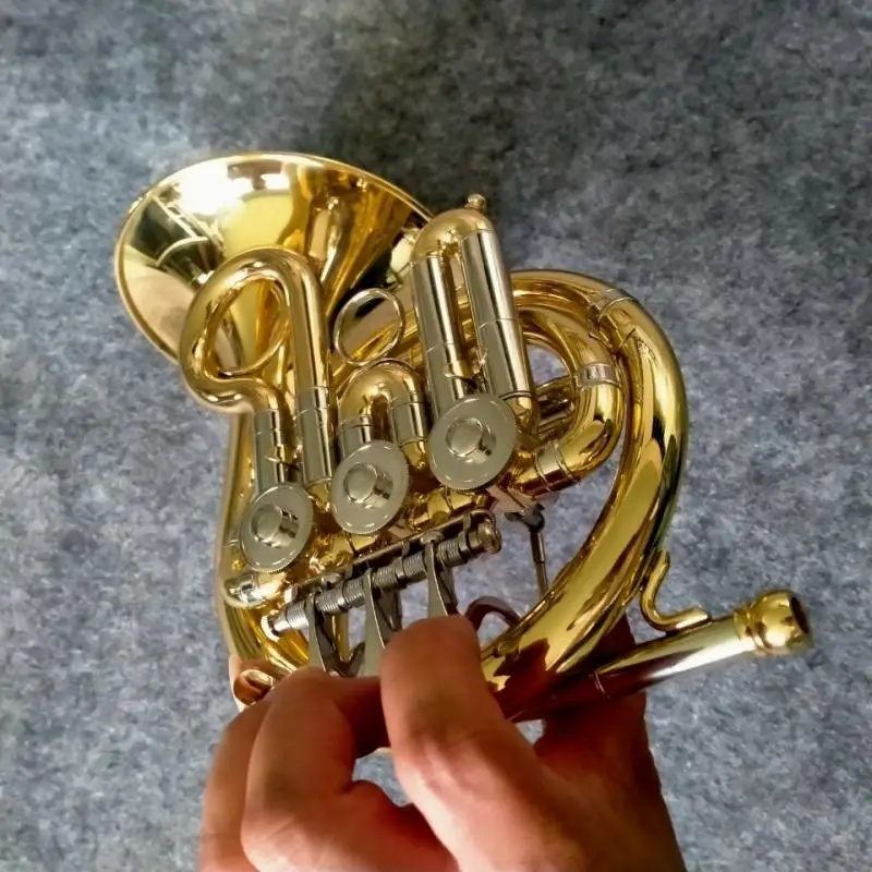 Bb Key Mini French Horn Beginner Adult Children Practice Stage Performance Professional Small French Horn Musical Instrument