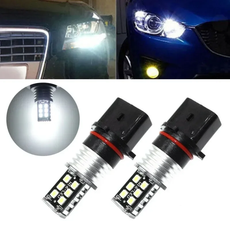 2 Pcs P13W LED Bulbs Daytime Running Light DRL Driving Fog Lamp DC12V 6000K-White Signal Lamp Car Accessories Canbus Error Free