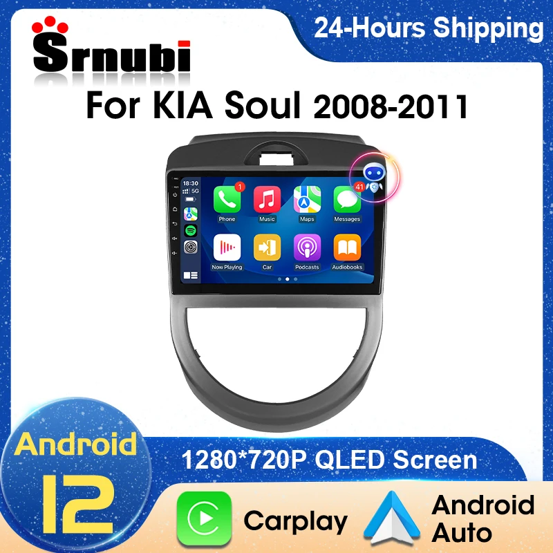 Car Multimedia Player Car Radio 2 Din Android 12 Car Radio For Kia Soul AM 2007 2008 2009 2010 2011 Multimedia Video Player Navigaion GPS DVD Carplay Auto WIFI