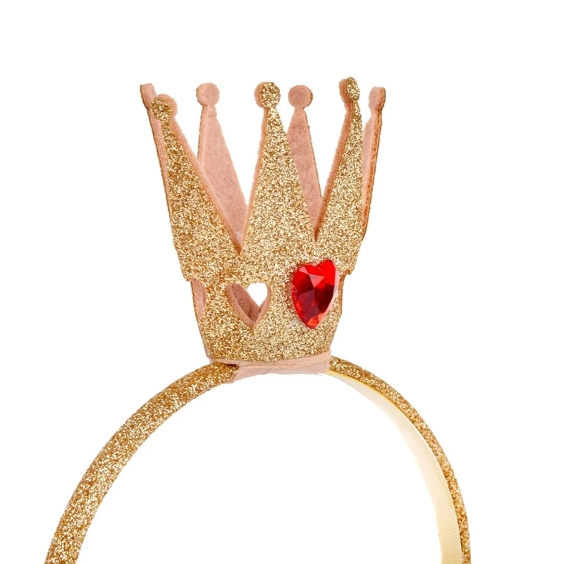 Elegantes goldenes Haarband mit Pailletten, Krone, Herz, Kronen, Haarreif für Partys, Geburtstage, Feiern, alle – Detail 8