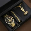 4pcs men's fashionable all-match handsome watch set birthday and holiday gift 1