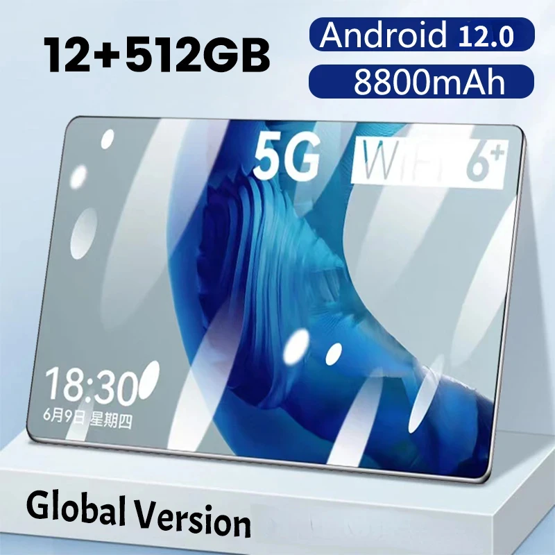 

2024 New 10.1 inch HD Android 12.0 Global Tablet 12GB RAM 512GB ROM Tablettes PC Dual SIM Card Or WIFI Mi Pad Tablet