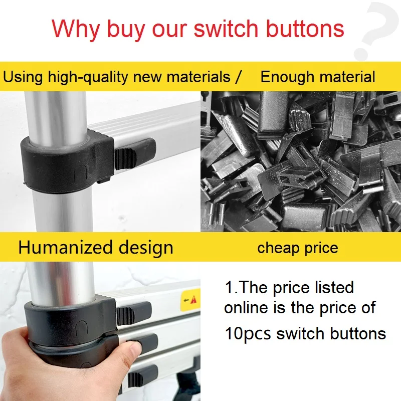 10Pcs Switch Button Universal Telescopic Extension Herringbone Step Folding Ladder Accessories Hardware Release Lockdown Tool
