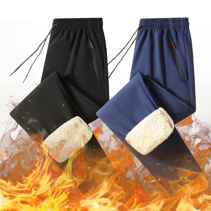 2023 Men's Winter Lamb Wool Thickened Warm Sportswear Men's New Casual Drawstring Jogging Pants Men's High-Quality Cotton Pants