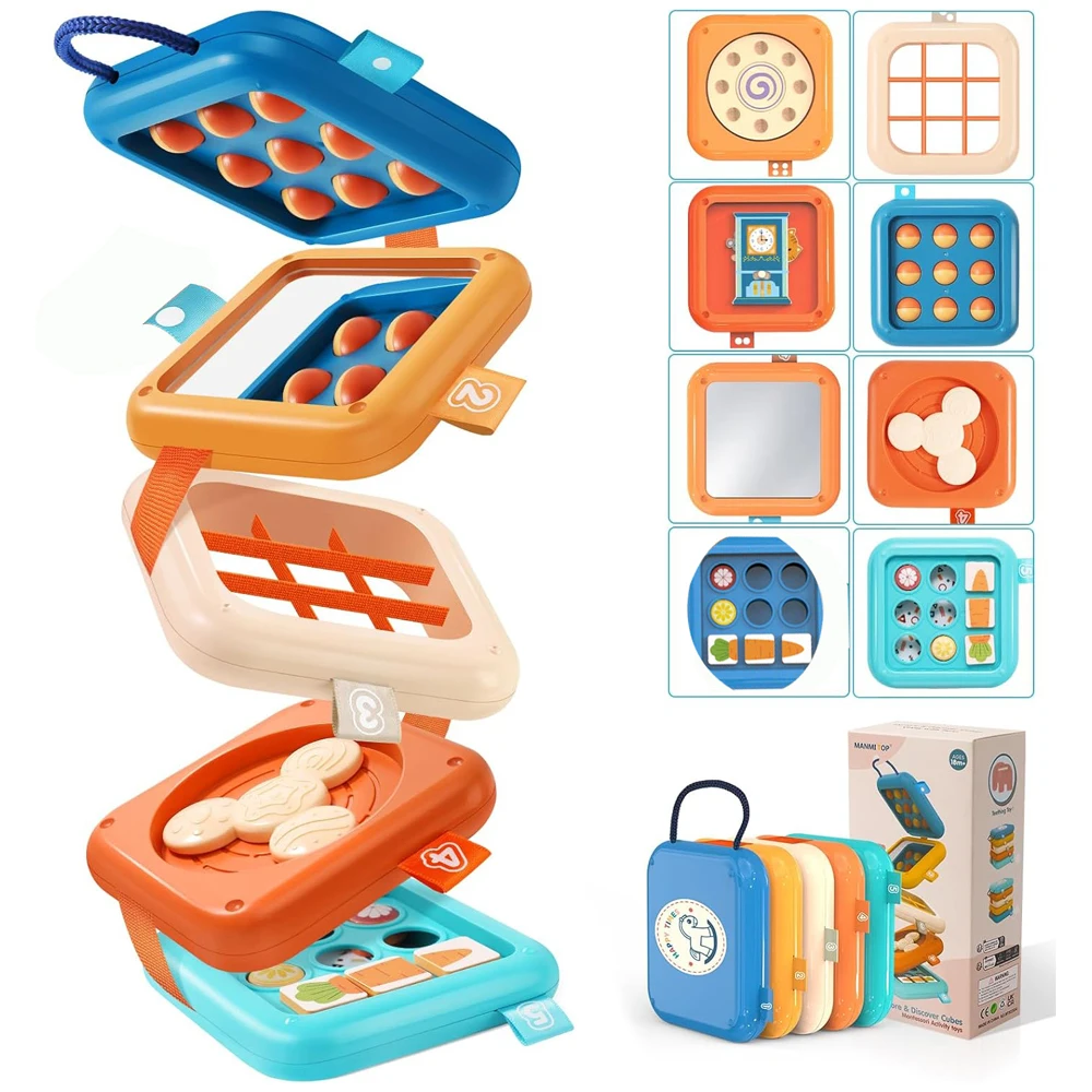 Montessori Toys Busy Board Baby Activity Cube Sensory Toys Folding Puzzle Fine Motor Skill Early Educational Toys for kid age 1+ Montessori Toys Busy Board Baby Activity Cube Sensory Toys Folding Puzzle Fine Motor Skill Early Educational Toys for kid age 1+
