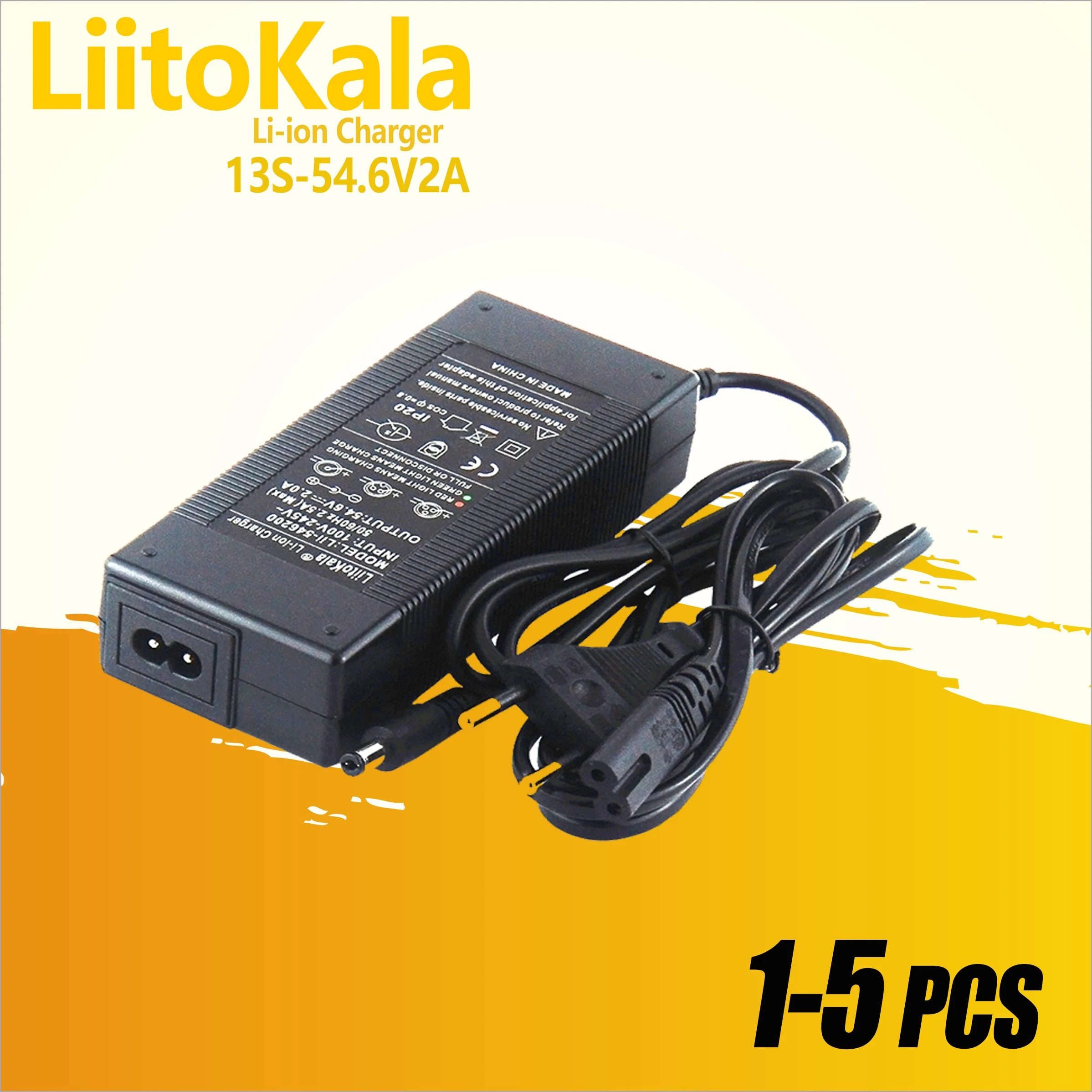 LiitoKala 13S 48V 2A Lithium-ion battery pack charger 5.5*2.1mm Universal 54.6V 2A AC DC Power Supply Adapter charger adapter battery charger power supply adapter battery charger adapter 1-5pcs