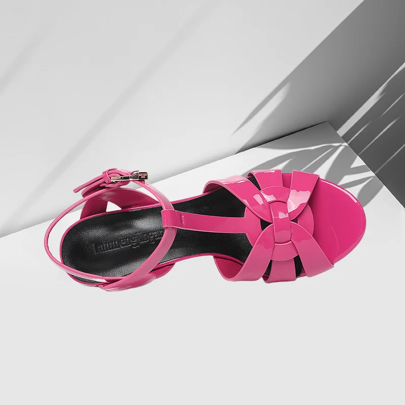 10cm High Heel women sandals women high heels wedge sandals Sexy Fashion Fish Mouth Waterproof Platform Spring/Summer Fine Heel Sandals Steel Pole Dance Striptease
