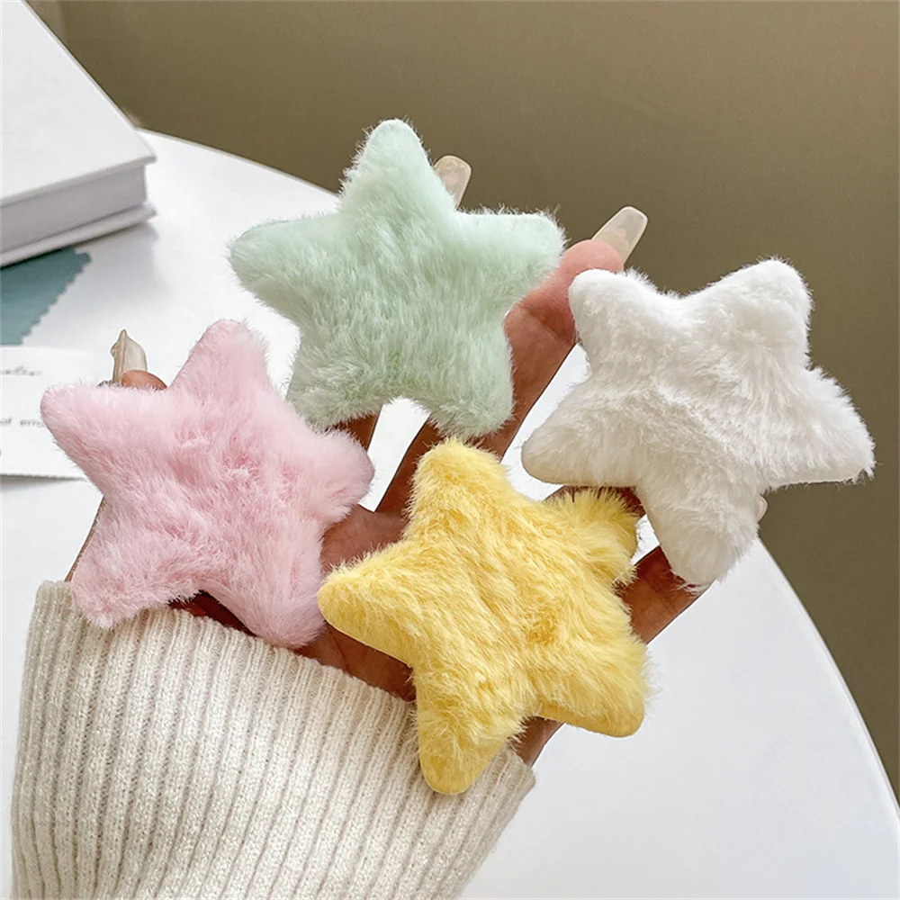 

1pcs Women Plush Star Girls Side Bangs Clip Ornament Hair Clips Barrettes Hairpins Baby Hair Accessories Children Headwear