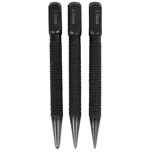 3Pcs Black High-Carbon Steel Center Punch Set 10cm Non Center Punch For Alloy Steel Metal Wood Marking Drilling Tool Center Punches Punches Hand - View #6