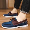MAEDEF Men's Shoes Loafers PU Leather Shoe Comfortable Lightweight Breathable Flats Walking Shoes Anti Slip Male Leisure Loafers