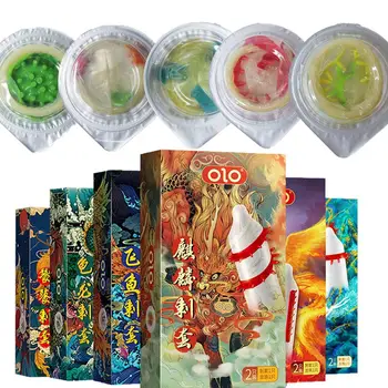 1 Box OLO Sex Fun Spiked Condoms Sex Toys For Men 18+ Ultra-Thin Condoms G-Spot Stimulation Penis Sleeve With Ball Adult Sexshop 1
