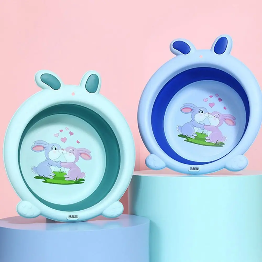 

Baby Care Product Cute Portable Lovely Rabbit Kids Bathtub Household Folding Basin Baby Folding Washbasin Baby Nursing Supplies