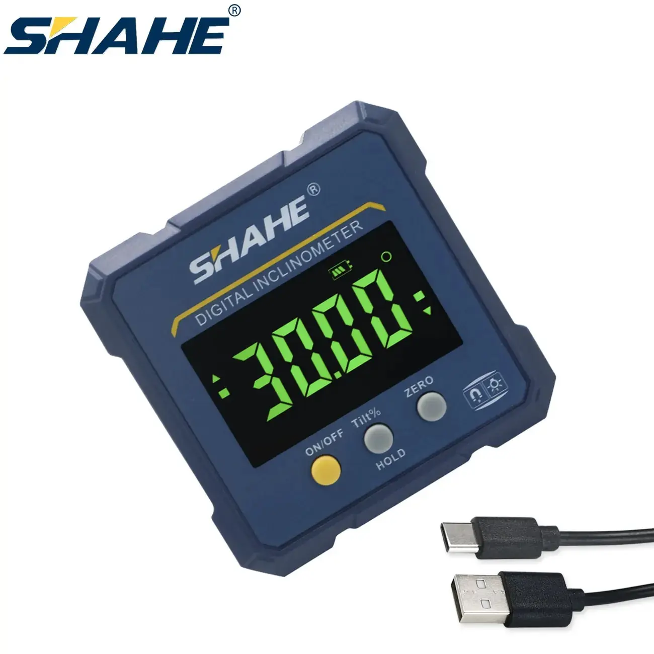 Digital Angle Protractor Angle Protractor Digital Angle Meter Angle Measuring Tool Digital Inclinometer SHAHE 4-sides Magnets Digital Angle Finder Protractor 2 In 1 Digital Level Angle Gauge Rechargeable Inclinometer