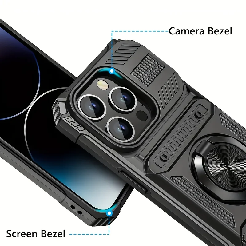 Durable Shockproof Stand Case with Card Slots and Heavy-Duty Protection