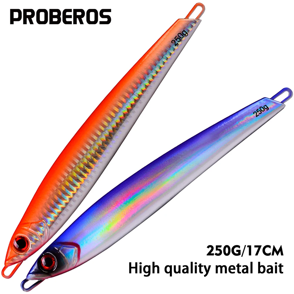 

PROBEROS 1PC 250G/17CM Metal Fishing Lure Jigbait Fish Deep Ocean Sea Jigging Fishing Sea Baits Hard Jig Baits