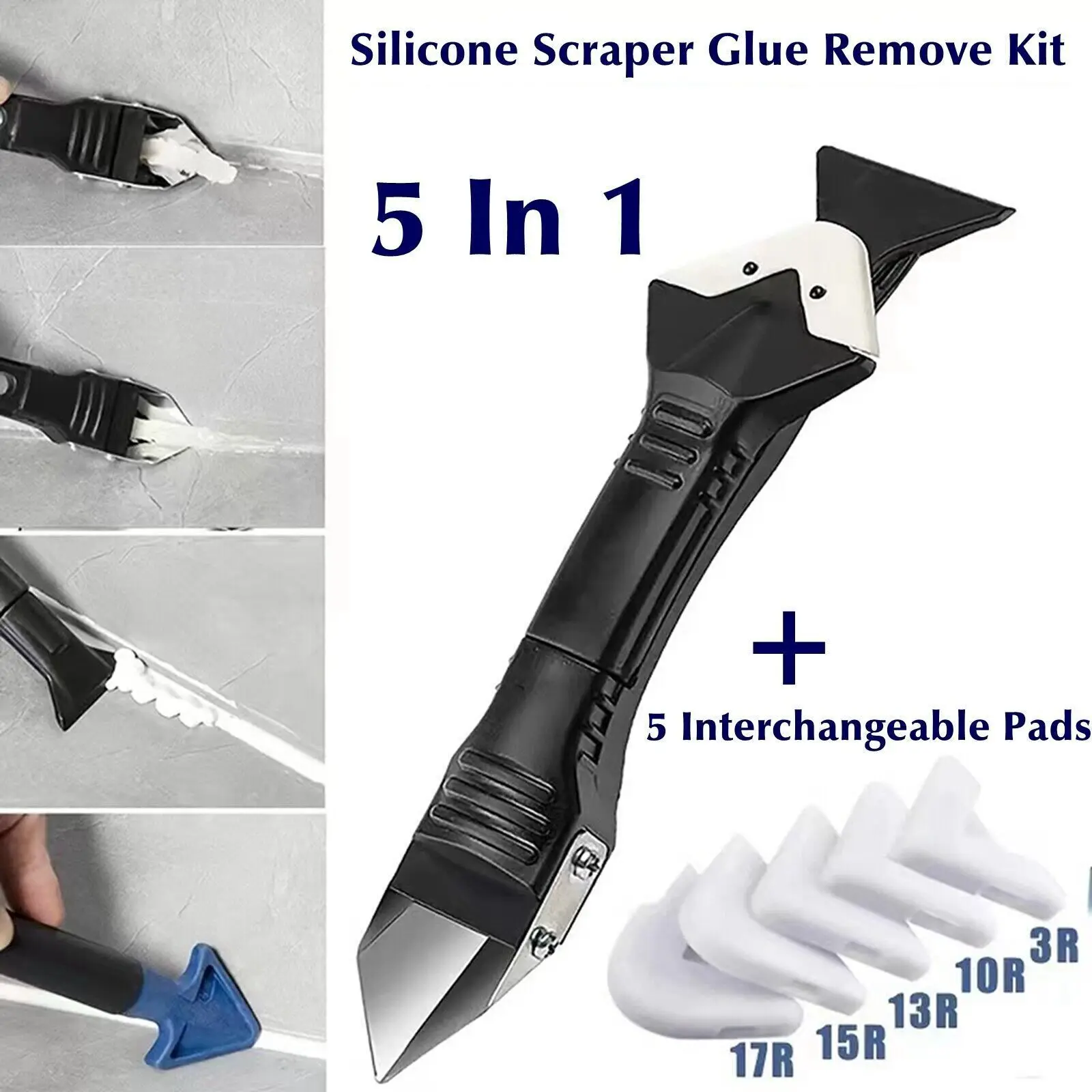 5 In 1 Silicone Sealant Remover Tool Kit Set Scraper Caulking Mould Removal DIY: 3 - 5 Days Free Delivery only UK