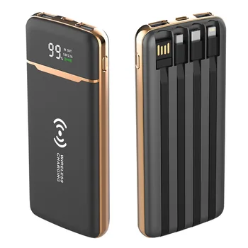 Power Bank 20000mAh Caricabatterie wireless Powerbank Cavo integrato Caricatore portatile per iPhone 15 Samsung S23 Huawei Xiaomi Poverbank