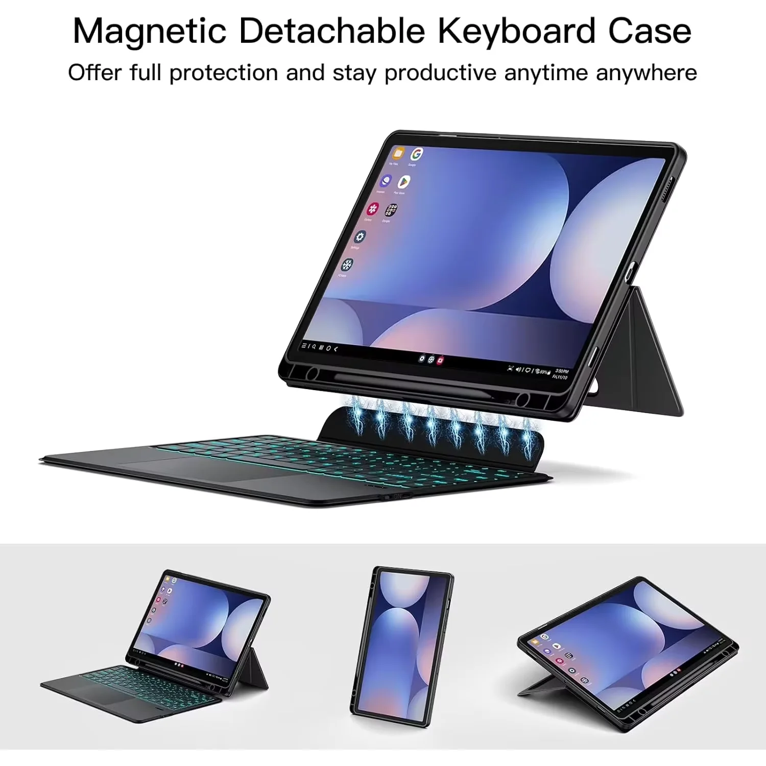 Premium Keyboard Case with Detachable PU Leather Cover