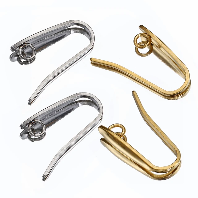 No Fade 20pcs Stainless Steel Earrings Hooks Gold Color Leverback