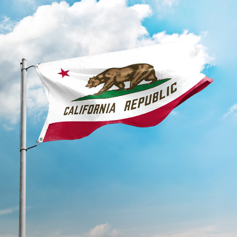 

California Flag 3*5FT 90*150CM USA States Flags Design Custom Indoor Outdoor Decor Banner Polyester UV Resistance Double Stitch