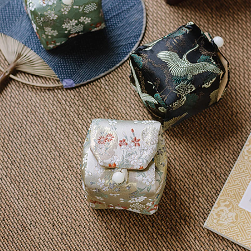 Chinese Retro Yunjin Single Master Cup Tea Set Bowl Storage Bag Pouch Outdoor Travel Portable Teapot Package Cloth Bag Tea Cozy